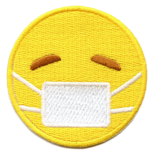 Social Distancing Emoji Iron On Embroidered Patch 