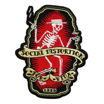 Social Distortion Por Vida Patch Punk Party Skeleton Embroidered Iron On