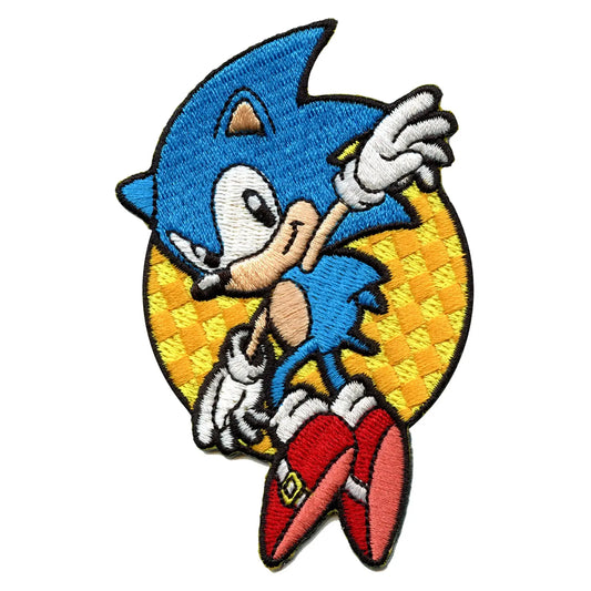 Sonic The Hedgehog: Leaping Sonic Embroidered Iron On Patch 