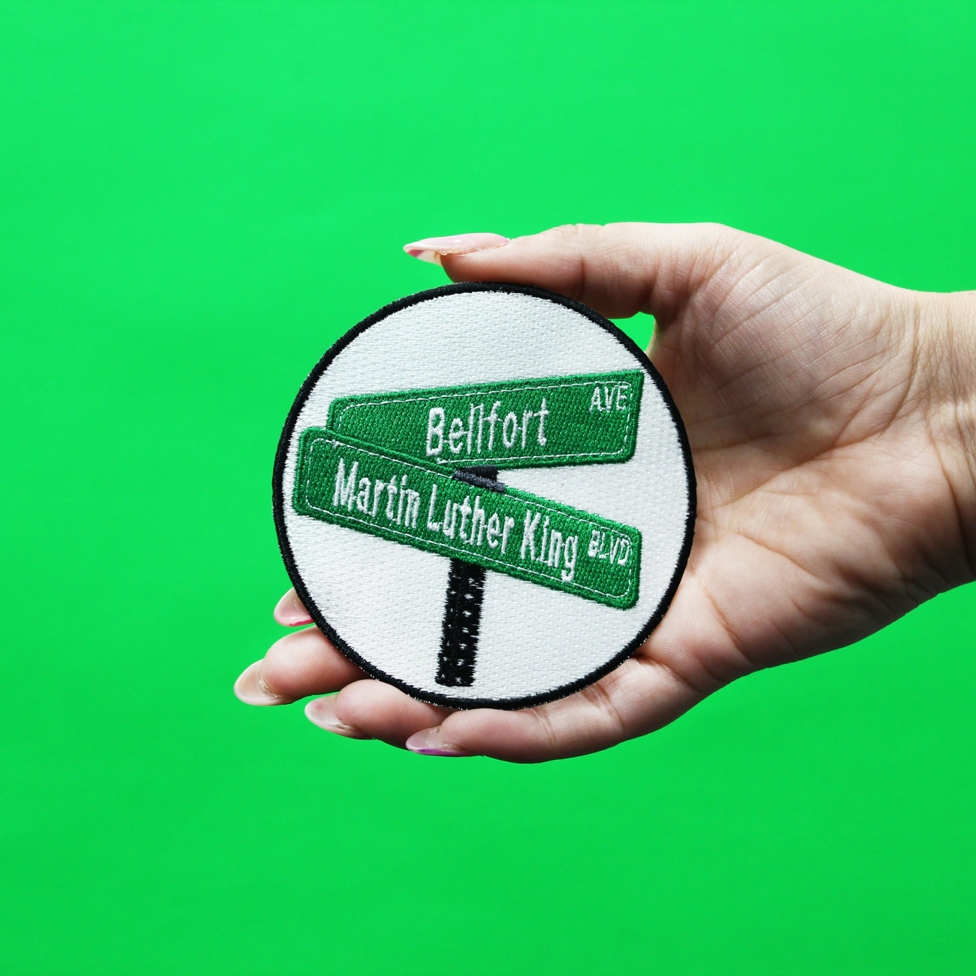South Park MLK & Bellfort Street Sign Houston Embroidered Iron On Patch 