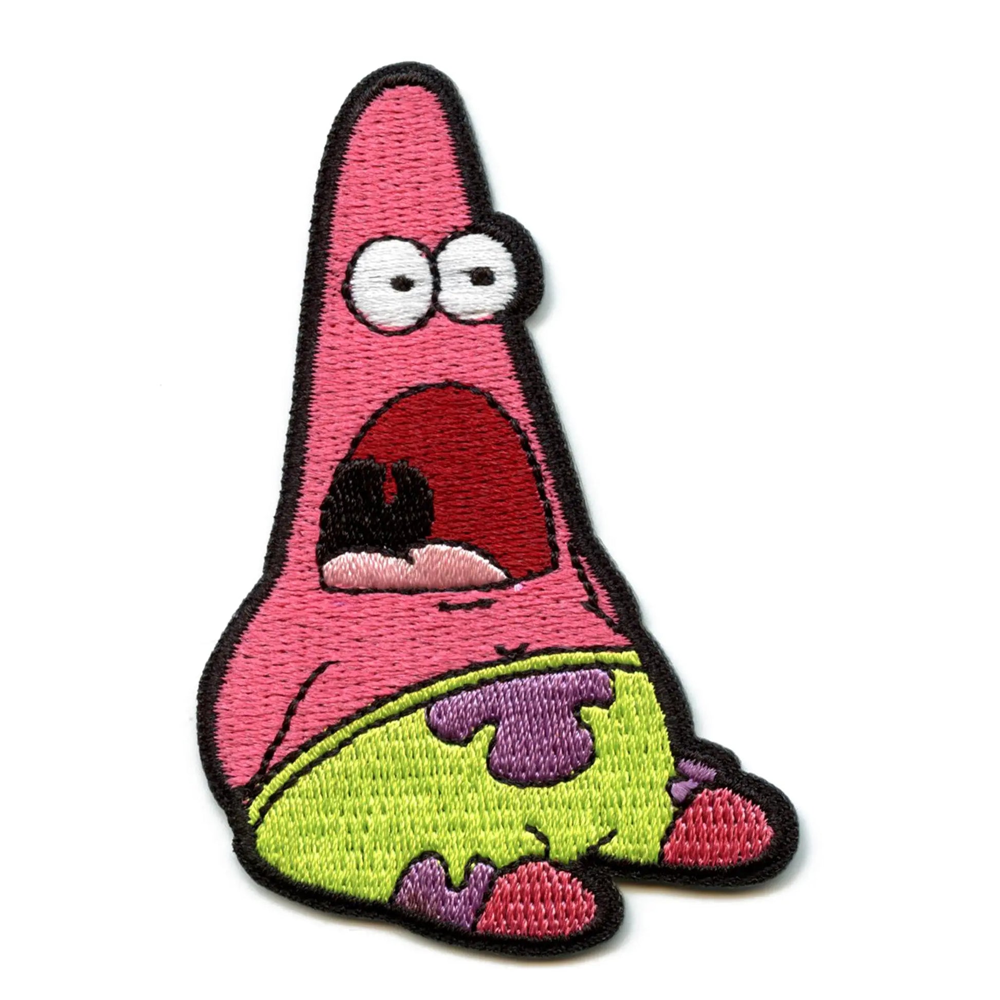 SpongeBob SquarePants Shocked Patrick Patch Nickelodeon Cartoon TV Embroidered Iron On