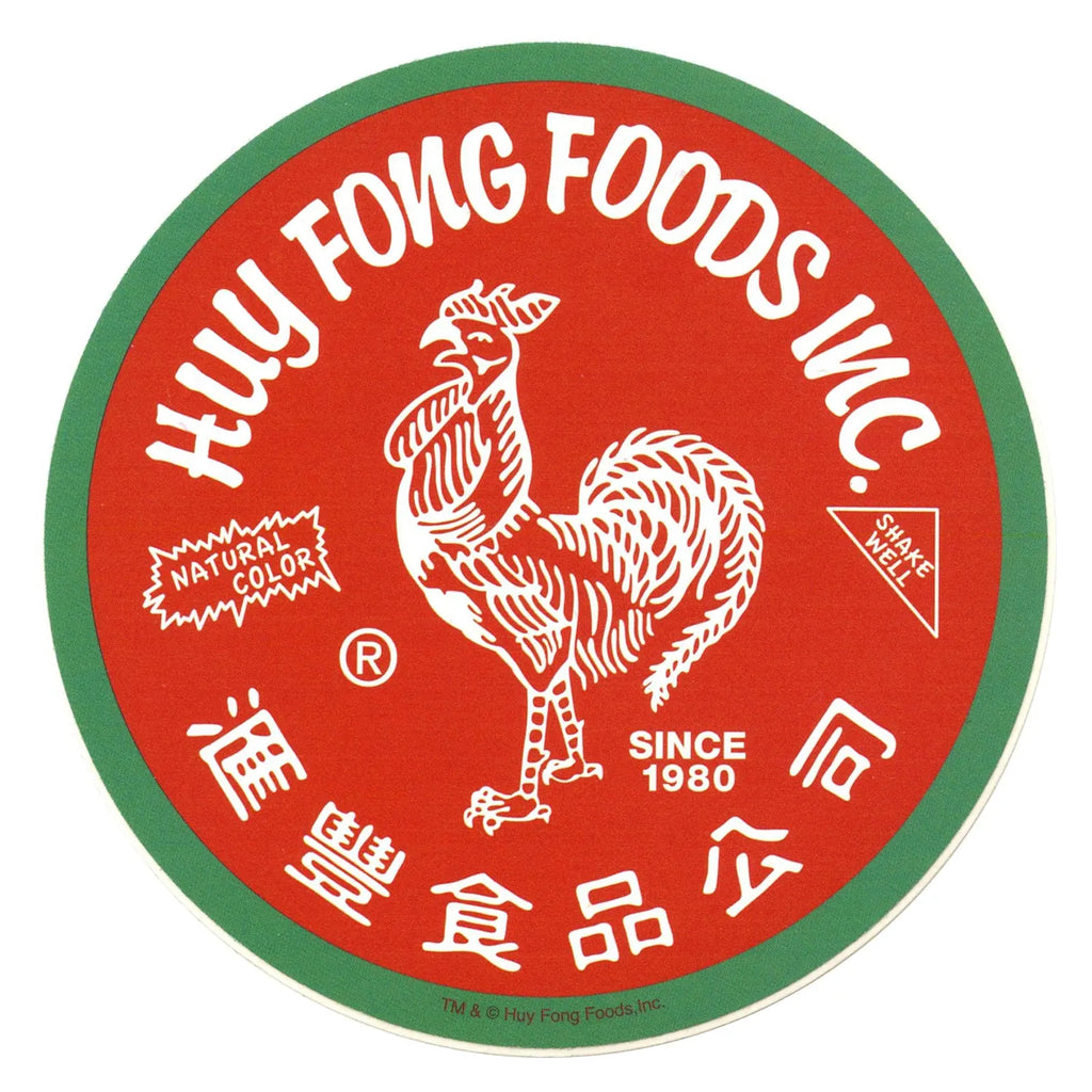 Sriracha Hot Chili Sauce Round Rooster Logo Red Sticker 