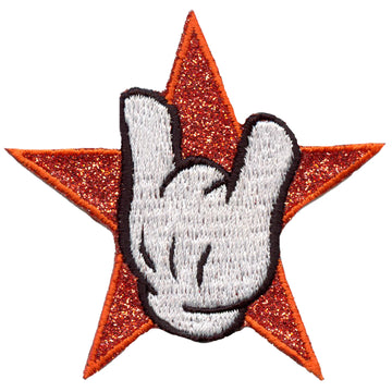 Houston Star Hand H-Town Iron On Glitter Sparkle Patch Bling 