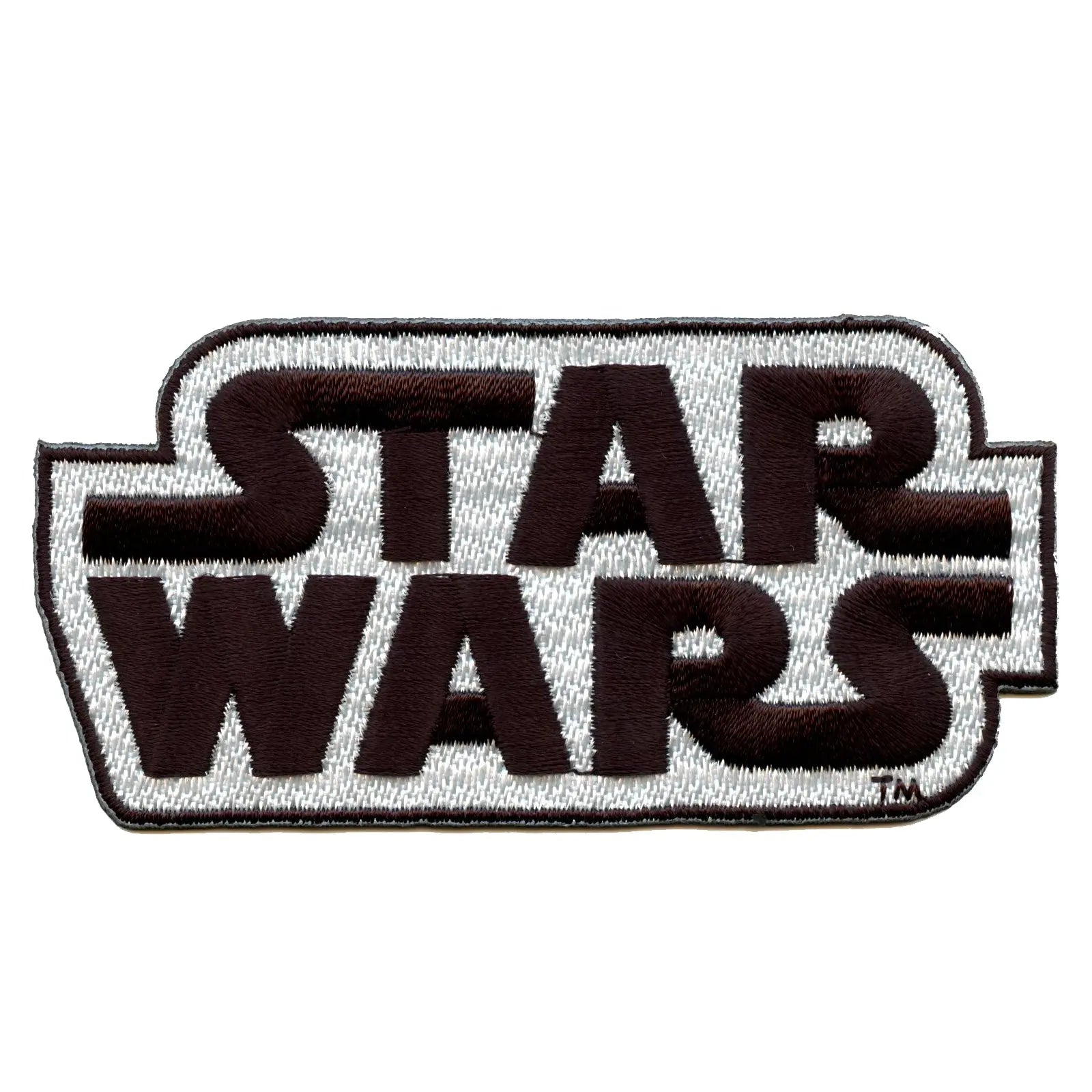 Official Star Wars Logo With Grey Background Embroidered Iron On Patch 