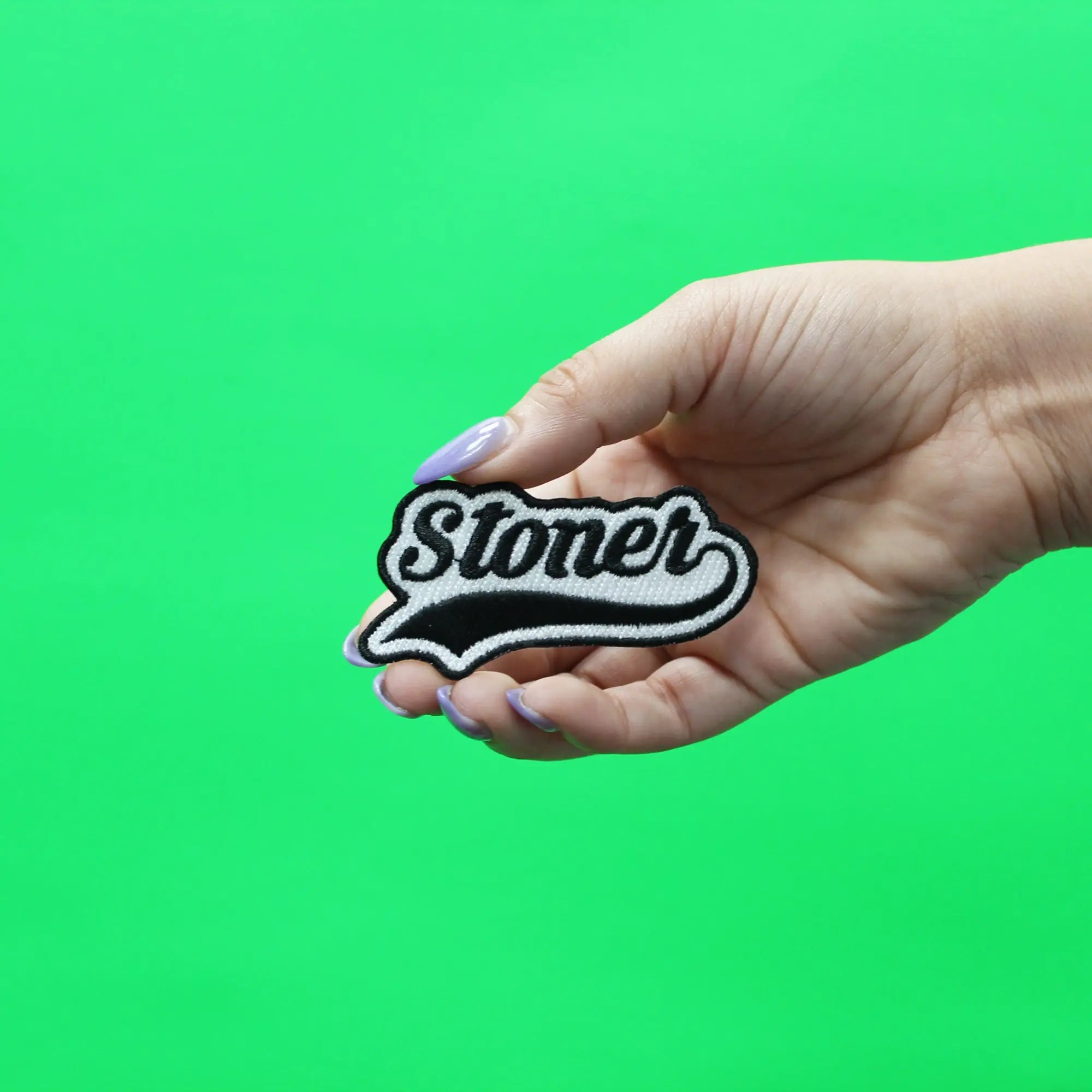 Stoner Script Patch Weed Lover Embroidered Iron On – Patch Collection