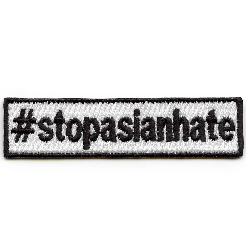 Stop Asian Hate Hashtag Movement Box Logo Embroidered Iron On Patch 