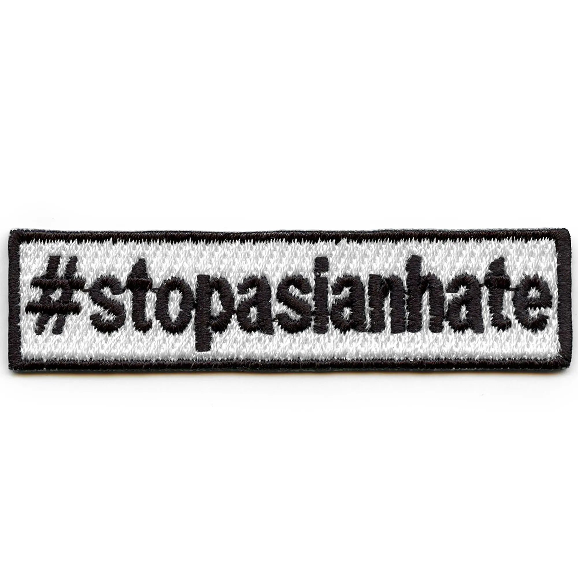 Stop Asian Hate Hashtag Movement Box Logo Embroidered Iron On Patch 