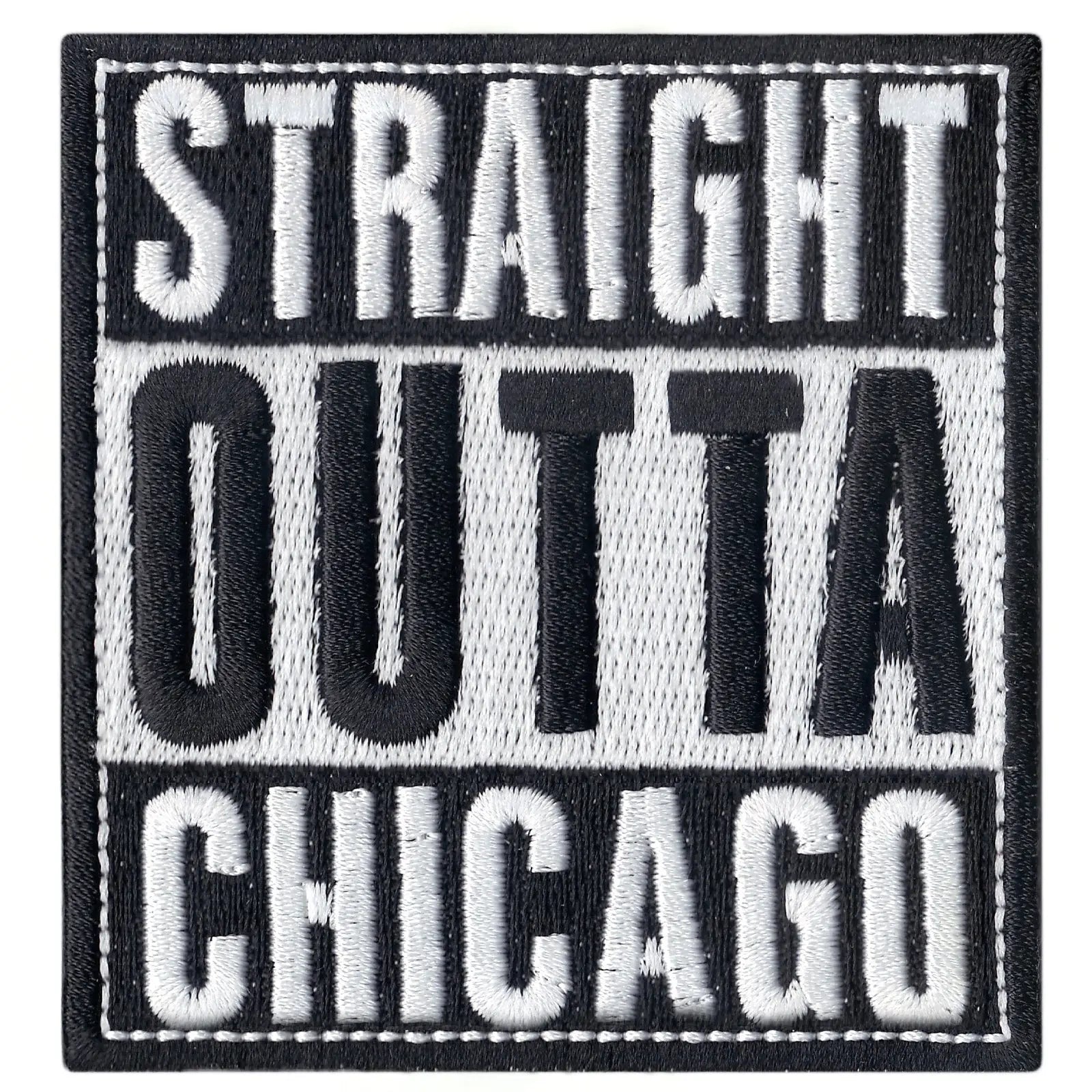 Straight Outta Chicago Embroidered Iron On Patch