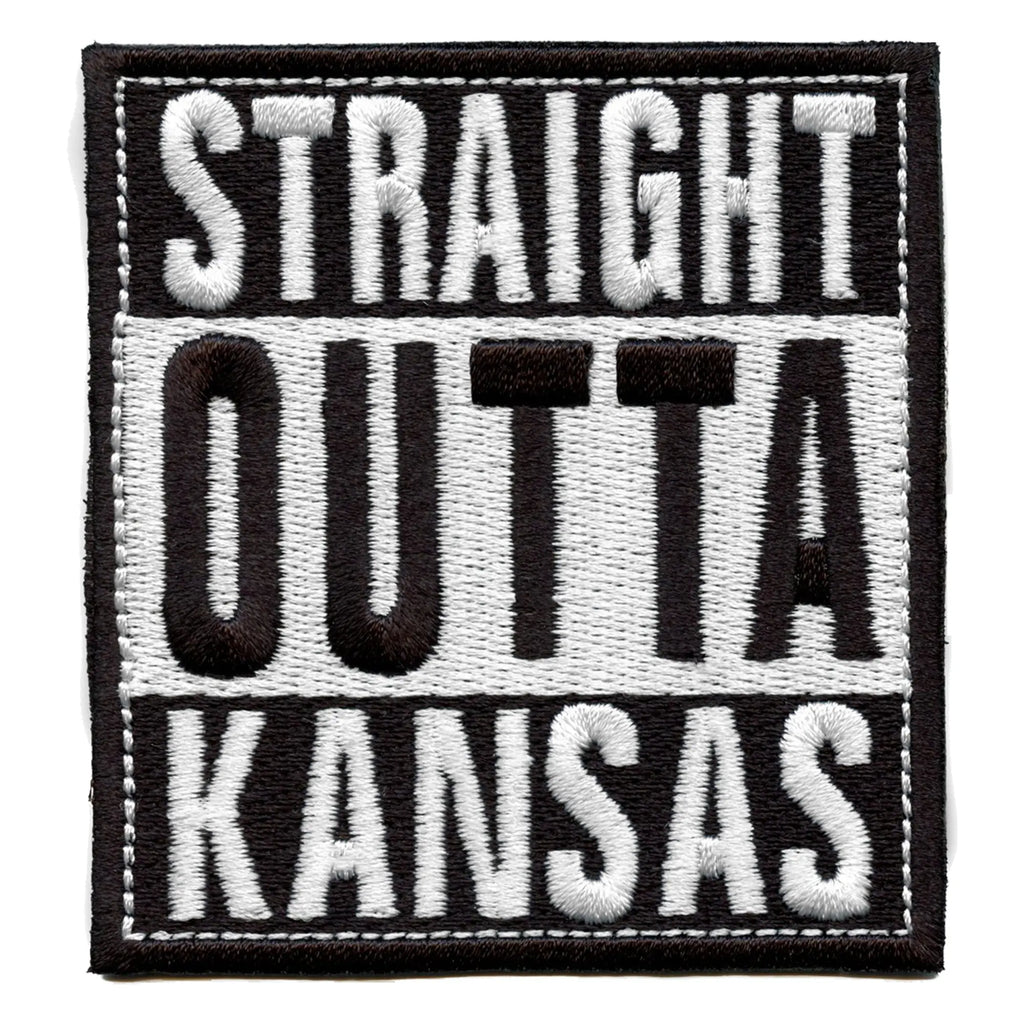 Straight Outta Kansas Patch Embroidered Iron On