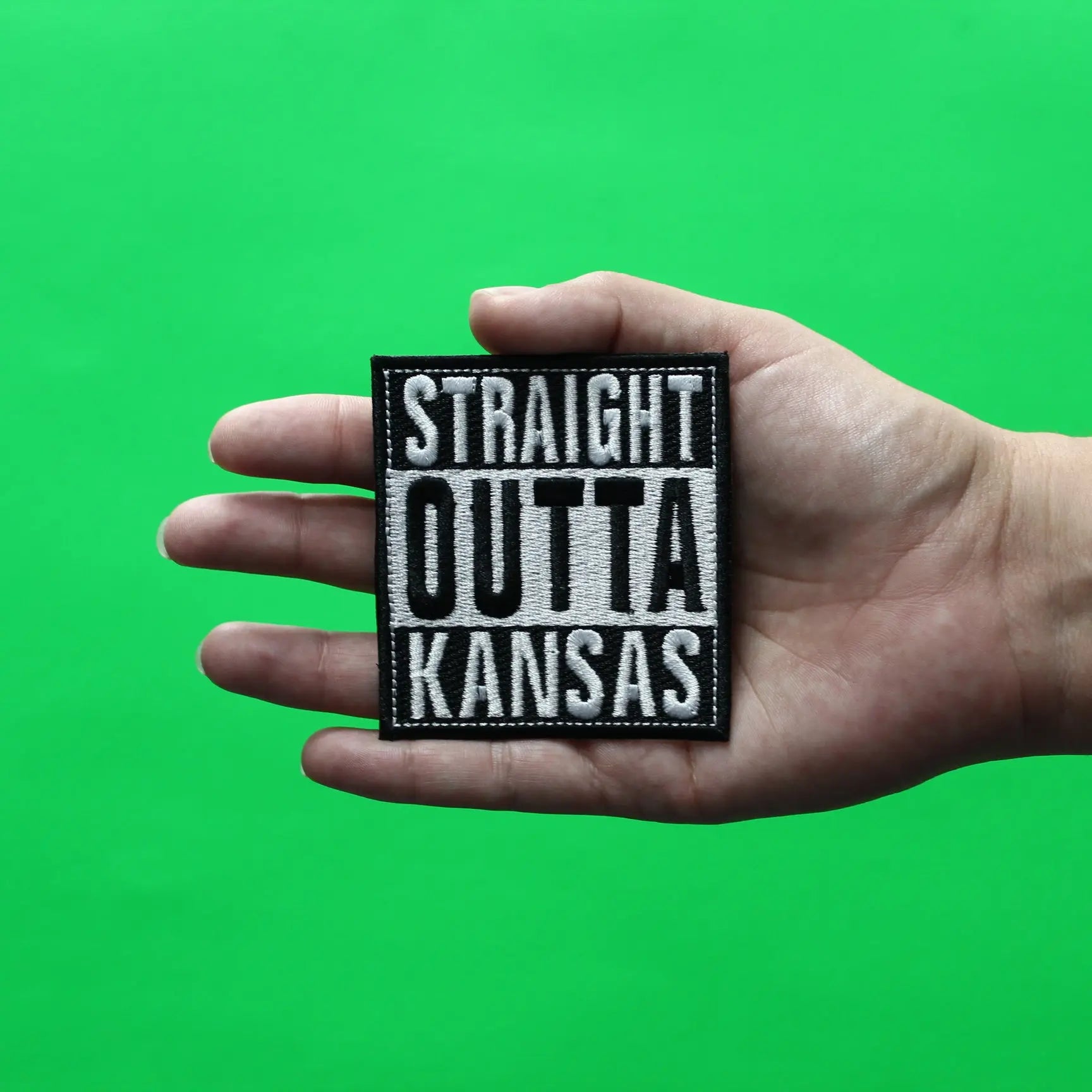 Straight Outta Kansas Patch Embroidered Iron On