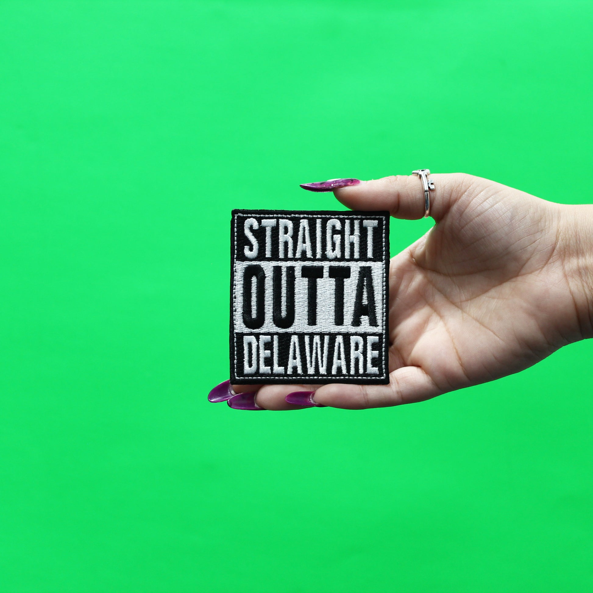Straight Outta Delaware Patch Embroidered Iron On 