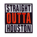 Straight Outta Houston Baseball Parody Colors Embroidered Iron On Patch