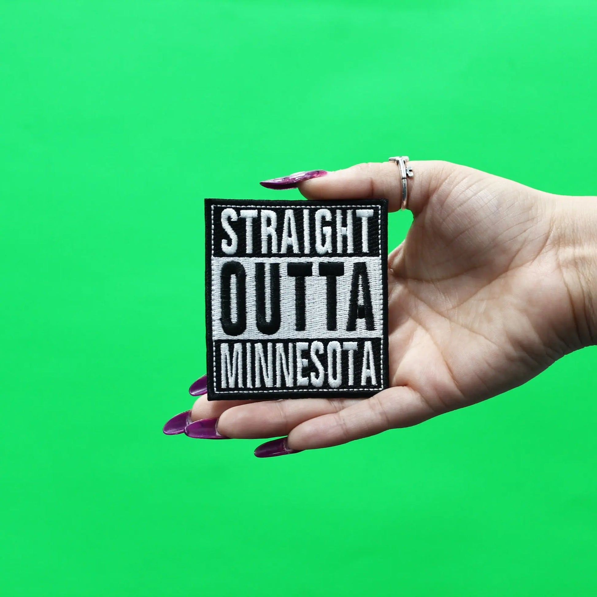 Straight Outta Minnesota Patch Embroidered Iron On 