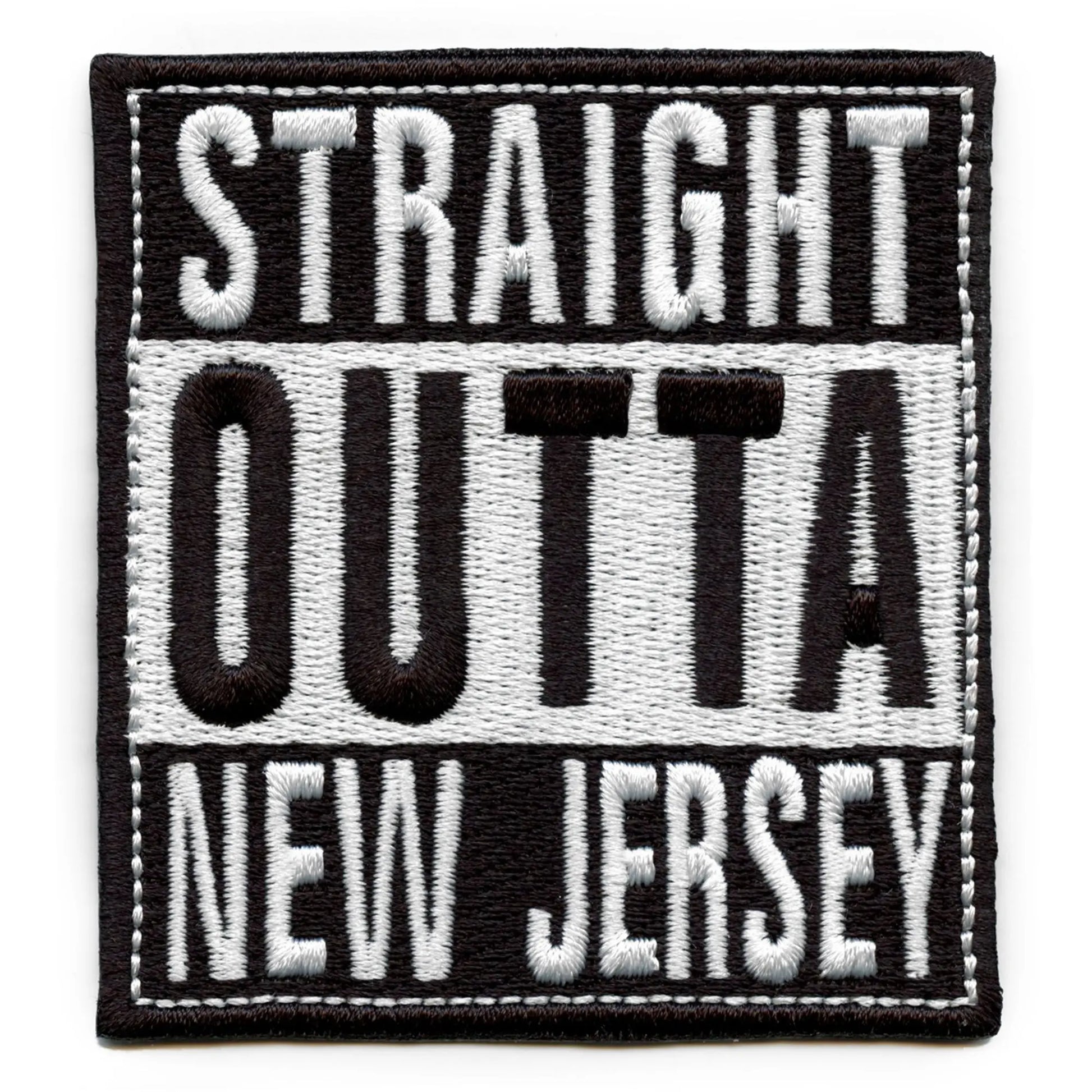 Straight Outta New Jersey Patch Embroidered Iron On 