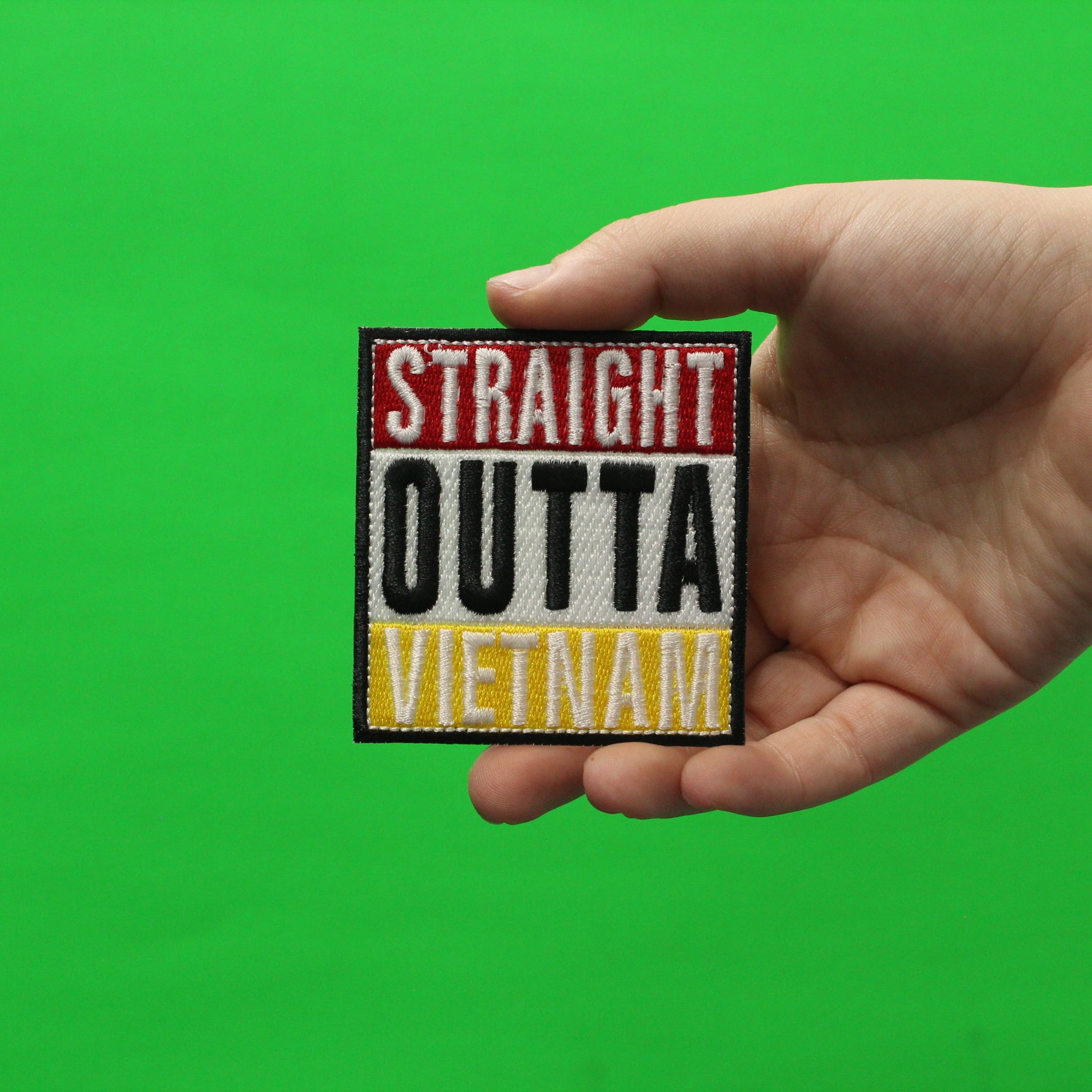 Straight Outta Vietnam Embroidered Iron On Patch 