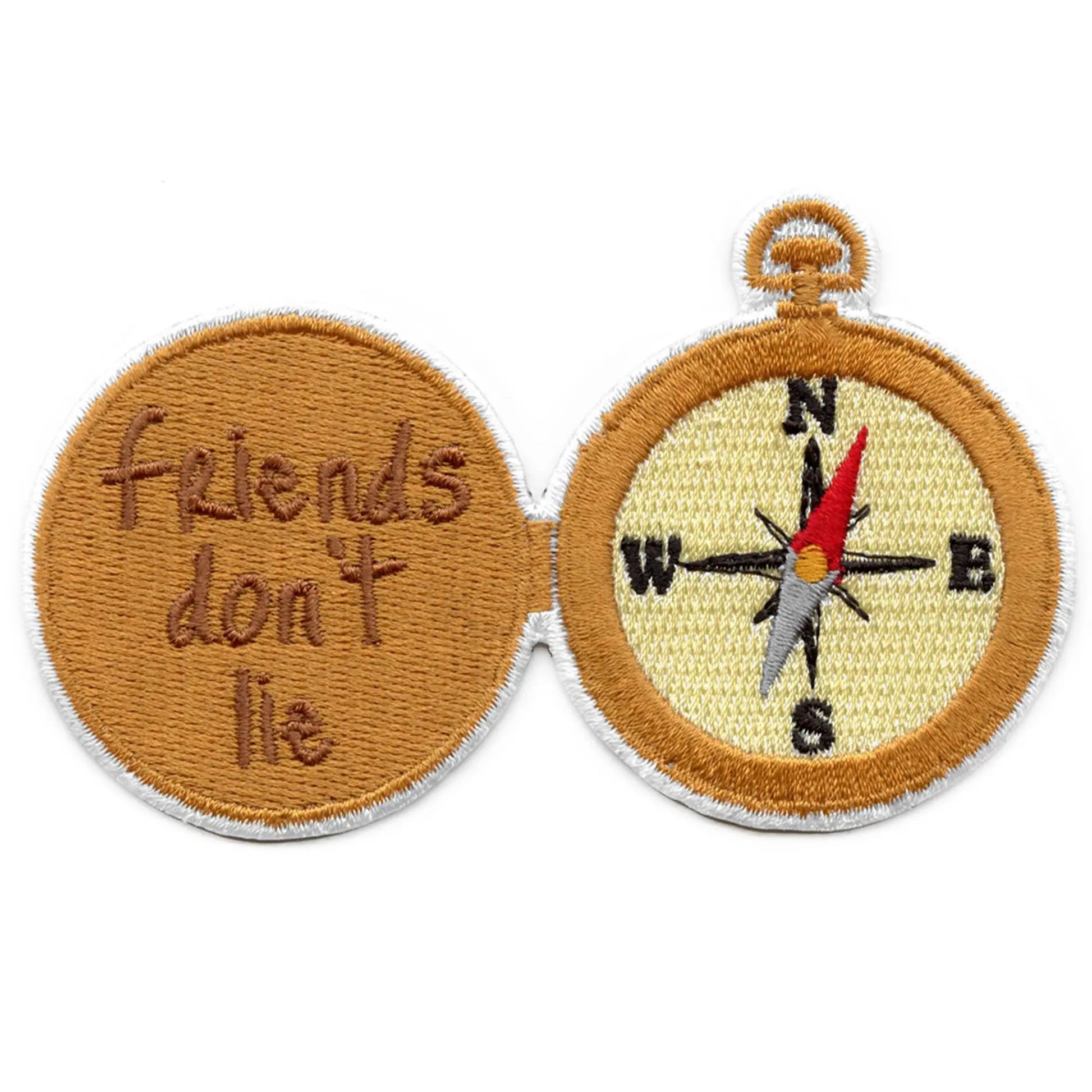 Friends Don't Lie Compass Patch Strange TV Friendship Embroidered Iron On