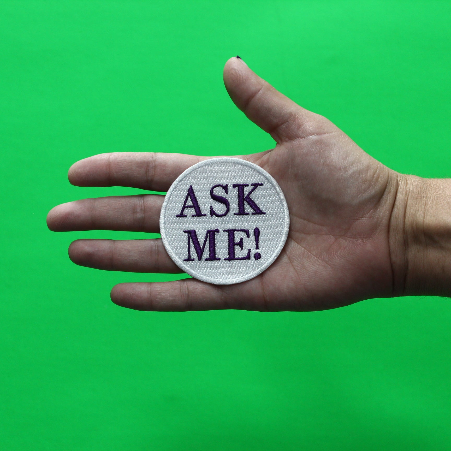 Ask Me Pin Patch Strange Popular Television Embroidered Iron On
