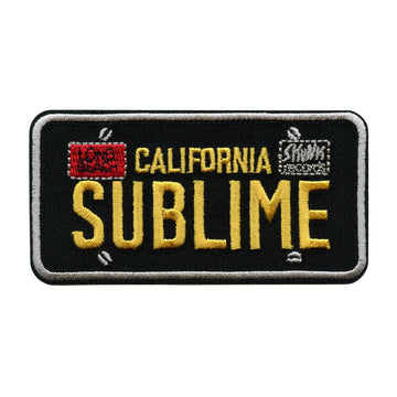 Sublime California License Plate Patch Coast Rock Band Embroidered Iron On 