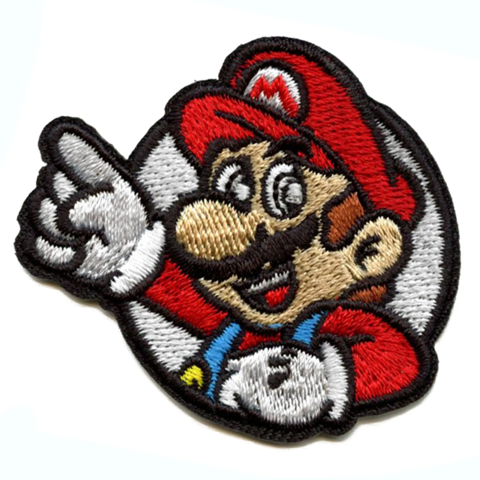 Nintendo Mario flying in space in New Super Mario Bros Embroidered Iron On  / Sew On Patch Applique