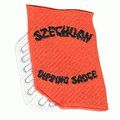 Szechuan Dipping Sauce Embroidered Iron on Patch