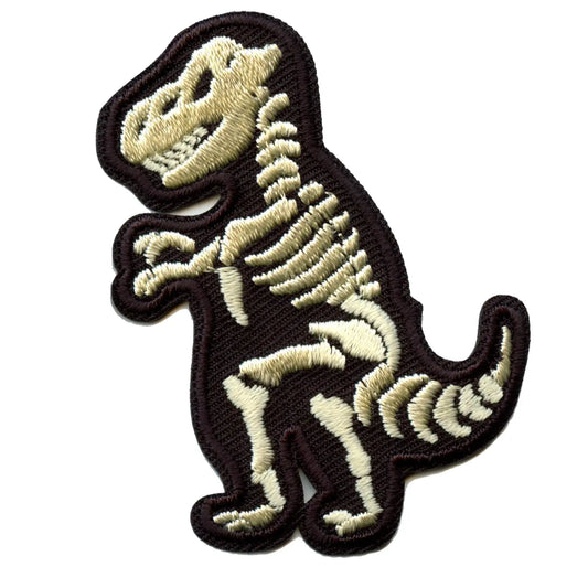 T-Rex Bones Dinosaur Fossil Embroidered Iron on Patch 