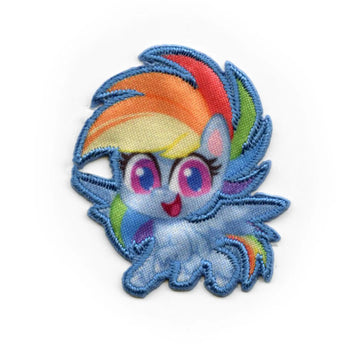 Rainbow Dash My Little Pony Patch Blue Unicorn Embroidered Iron On