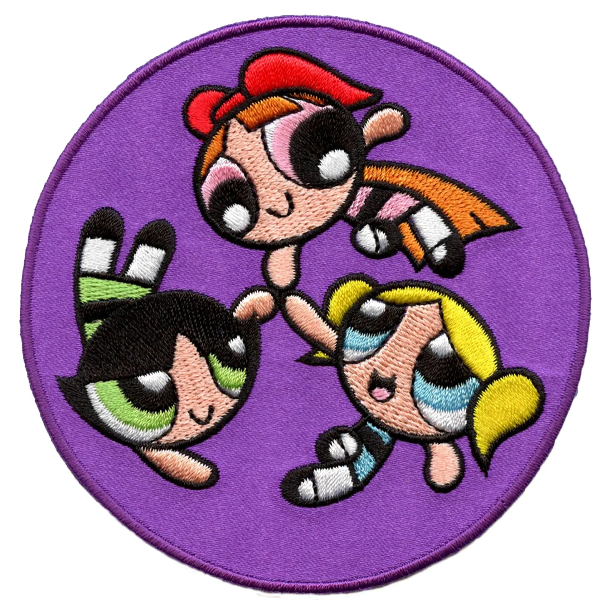 Powerpuff Girls Flying High Five Patch Cartoon Network Animation Embroidered Iron On