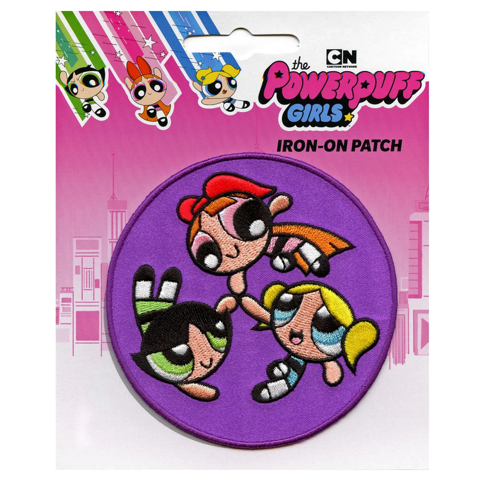 Powerpuff Girls Flying High Five Patch Cartoon Network Animation Embroidered Iron On