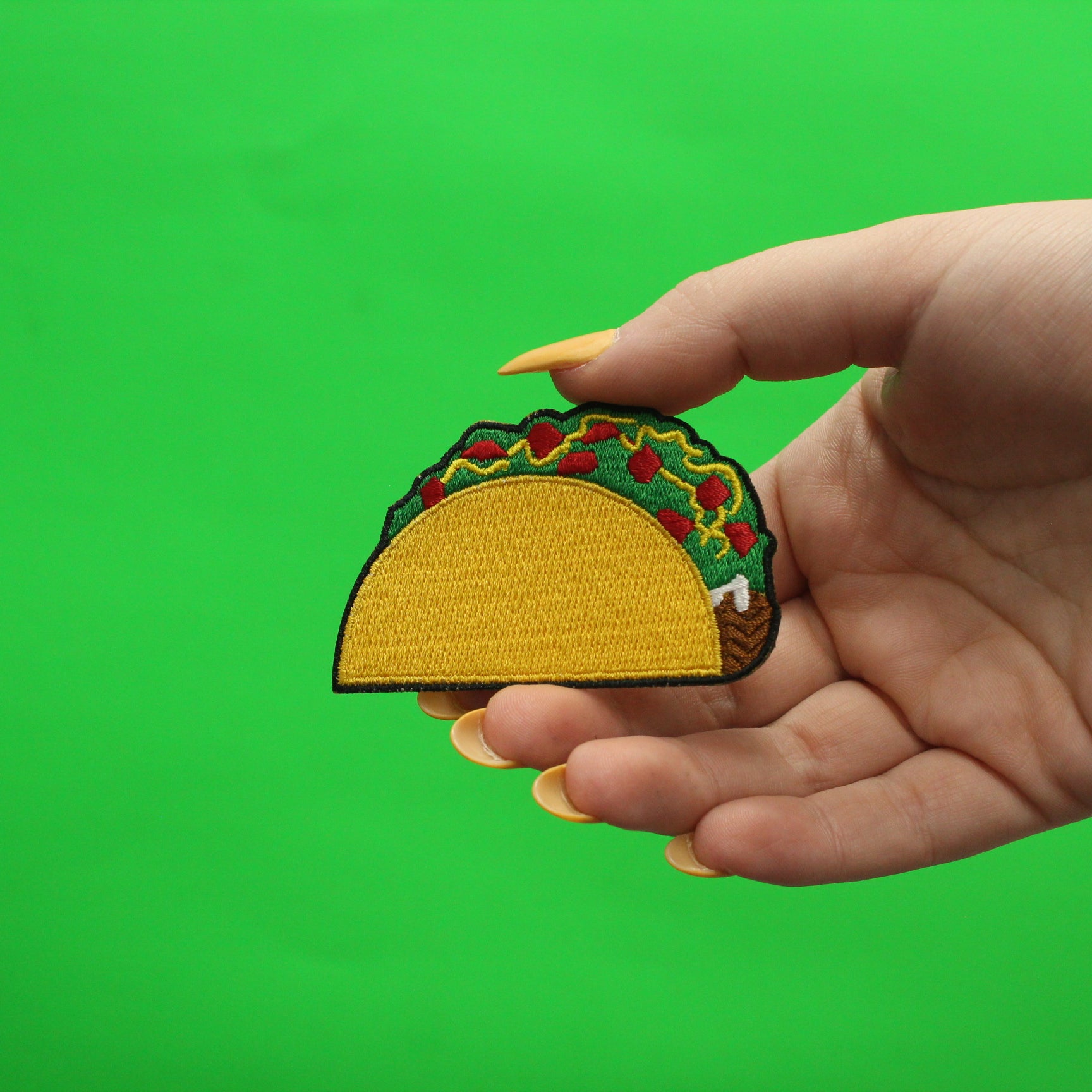 Classic Taco Emoji Embroidered Iron On Patch 