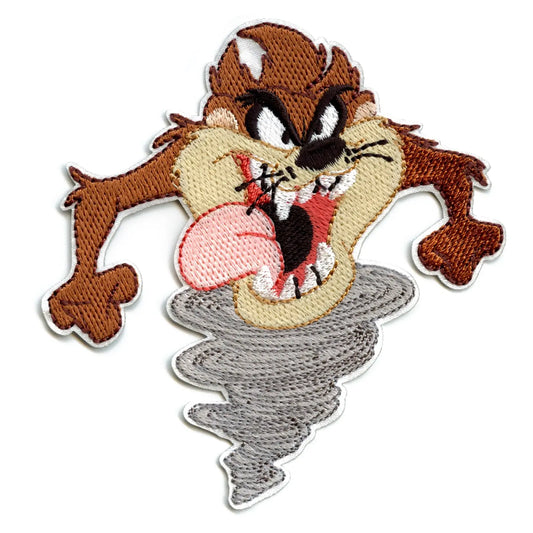 Official Taz The Tasmanian Devil Tongue Out Embroidered Iron On Patch (L) 