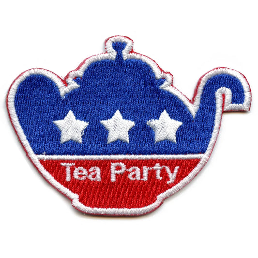 Political Tea Party Embroidered Iron On Patch 