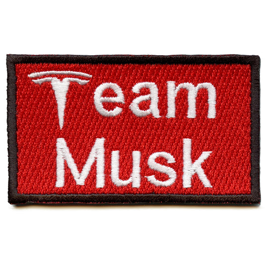 Team Musk Box Logo Embroidered Iron On Patch 