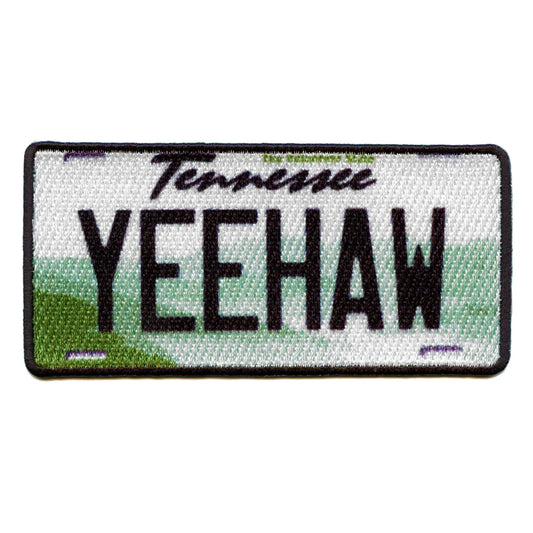 Tennessee License Plate Patch Yeehaw Whiskey Country Sublimated Embroidered Iron On
