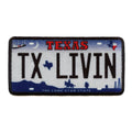 Texas State License Plate Patch Lone Star Livin Embroidered Iron On