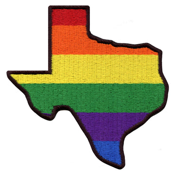 Rainbow Pride Texas State Patch LGBTQ+ Embroidered Iron On 