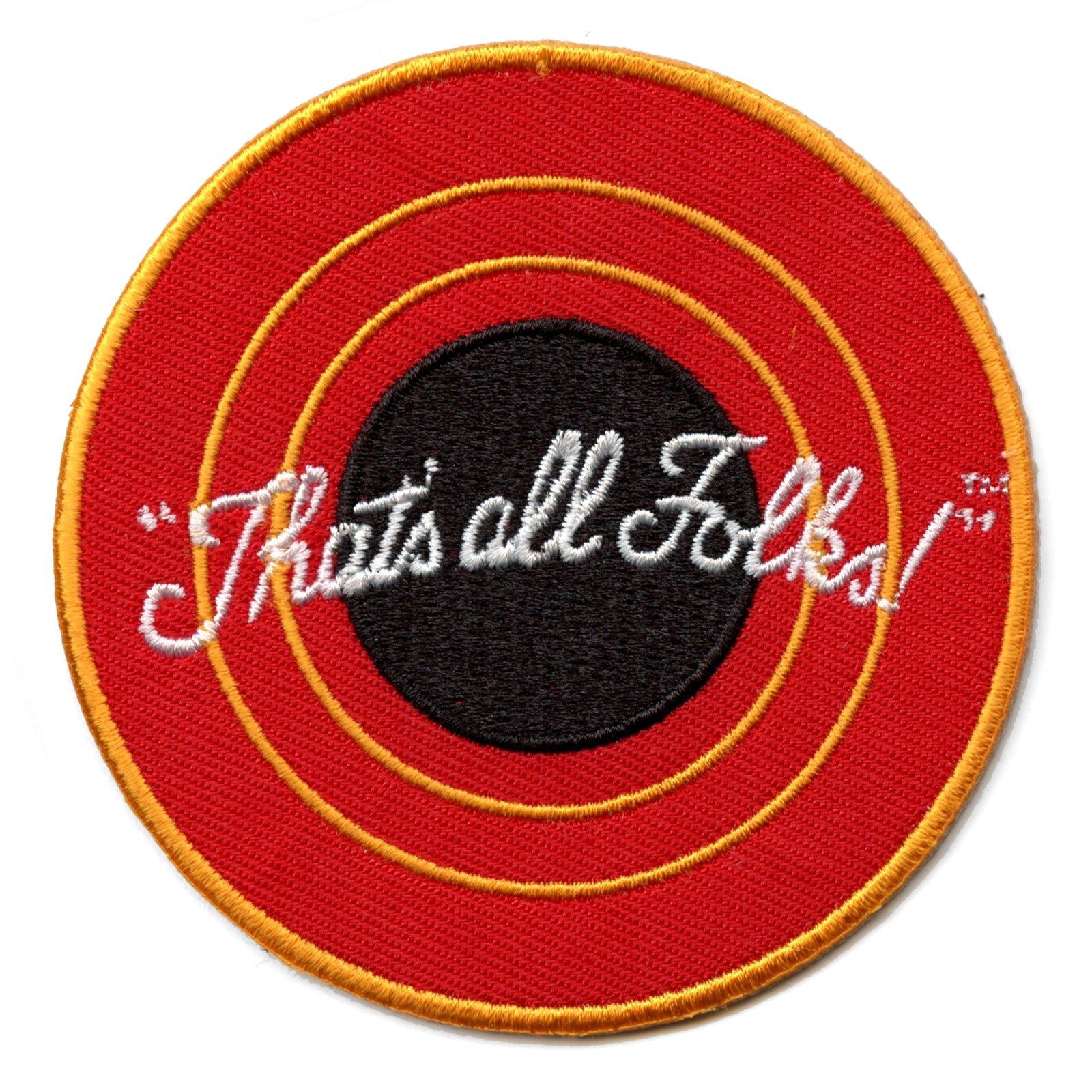 Official Looney Tunes "That's all Folks!" Round Logo Embroidered Iron On Patch 
