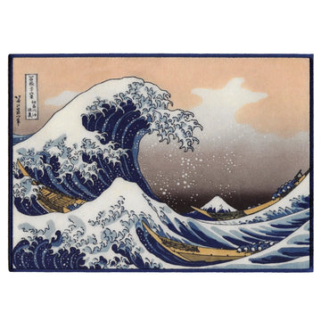 The Great Wave FotoPatch (Blue Border) XL Embroidered Iron On 