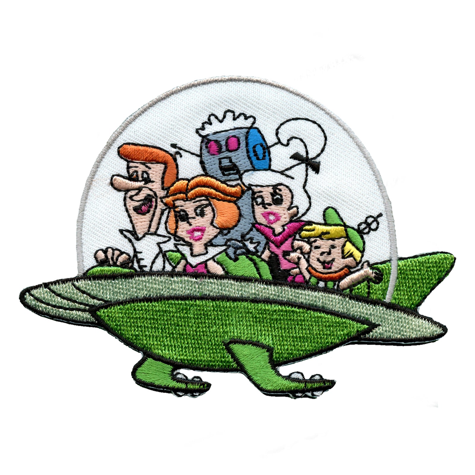 Officially Licensed The Jetsons All Characters In Ship Embroidered Iron On Patch 