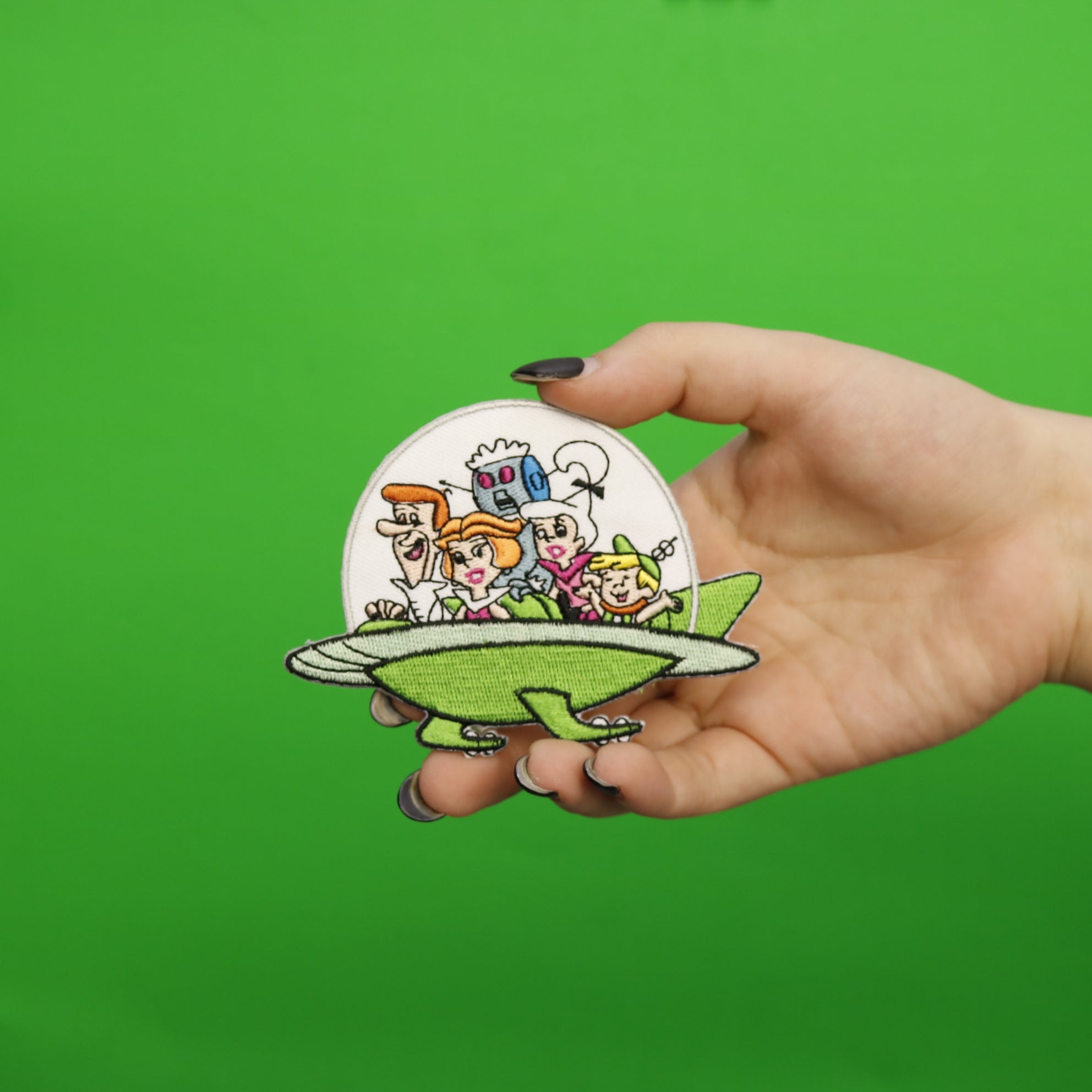 Officially Licensed The Jetsons All Characters In Ship Embroidered Iron On Patch 