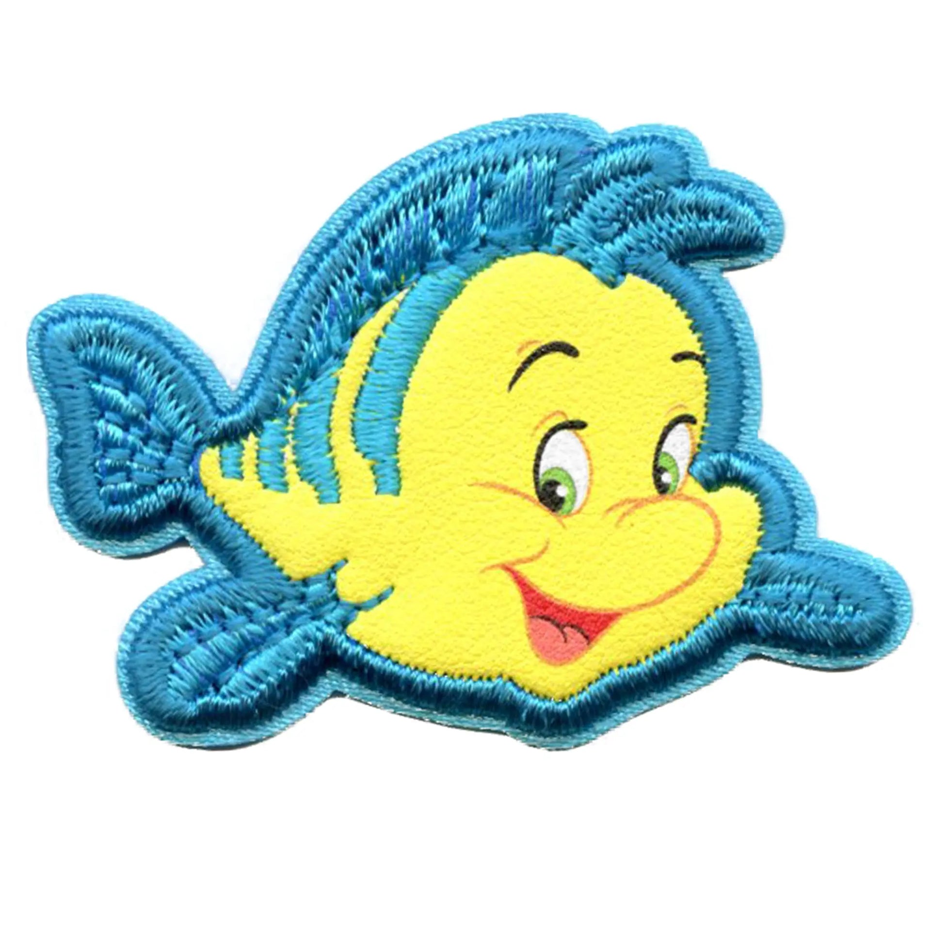 The Little Mermaid Flounder Patch Disney Friend Fish Embroidered