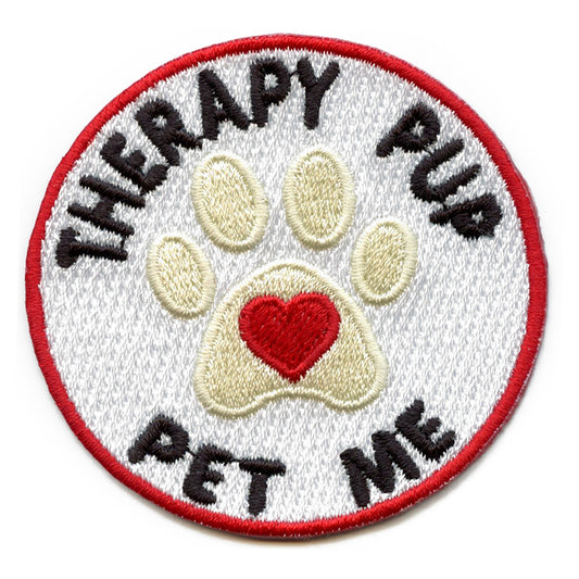 Therapy Pup Pet Me Patch Health Service Pet Embroidered Iron On 