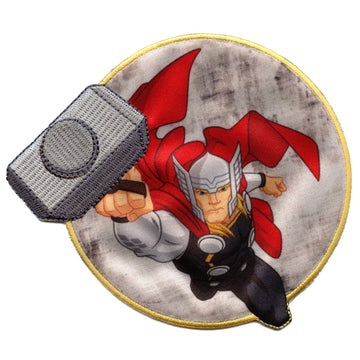 Marvel Avengers Flying Thor Embroidered Iron On Applique Patch 