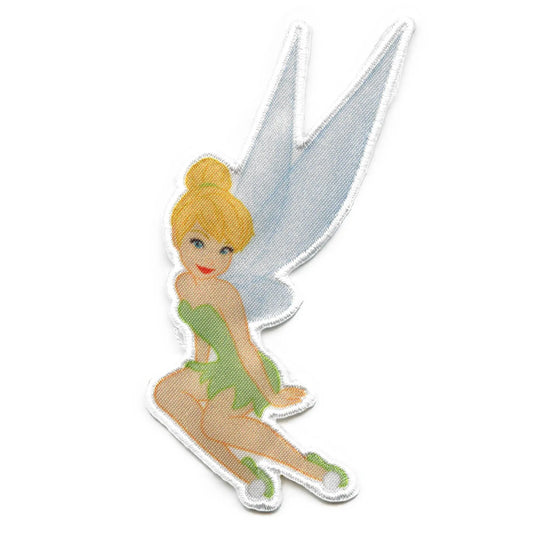 Disney Tinkerbell Sitting Iron On Embroidered Applique Patch 