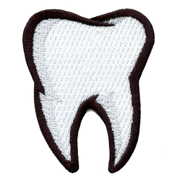 Tooth Emoji Embroidered Iron On Patch 