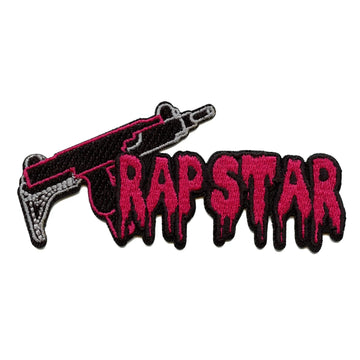 Trap Star Uzi Patch Popular Pink Drip Embroidered Iron On 