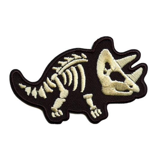 Triceratops Bones Dinosaur Fossil Embroidered Iron on Patch 
