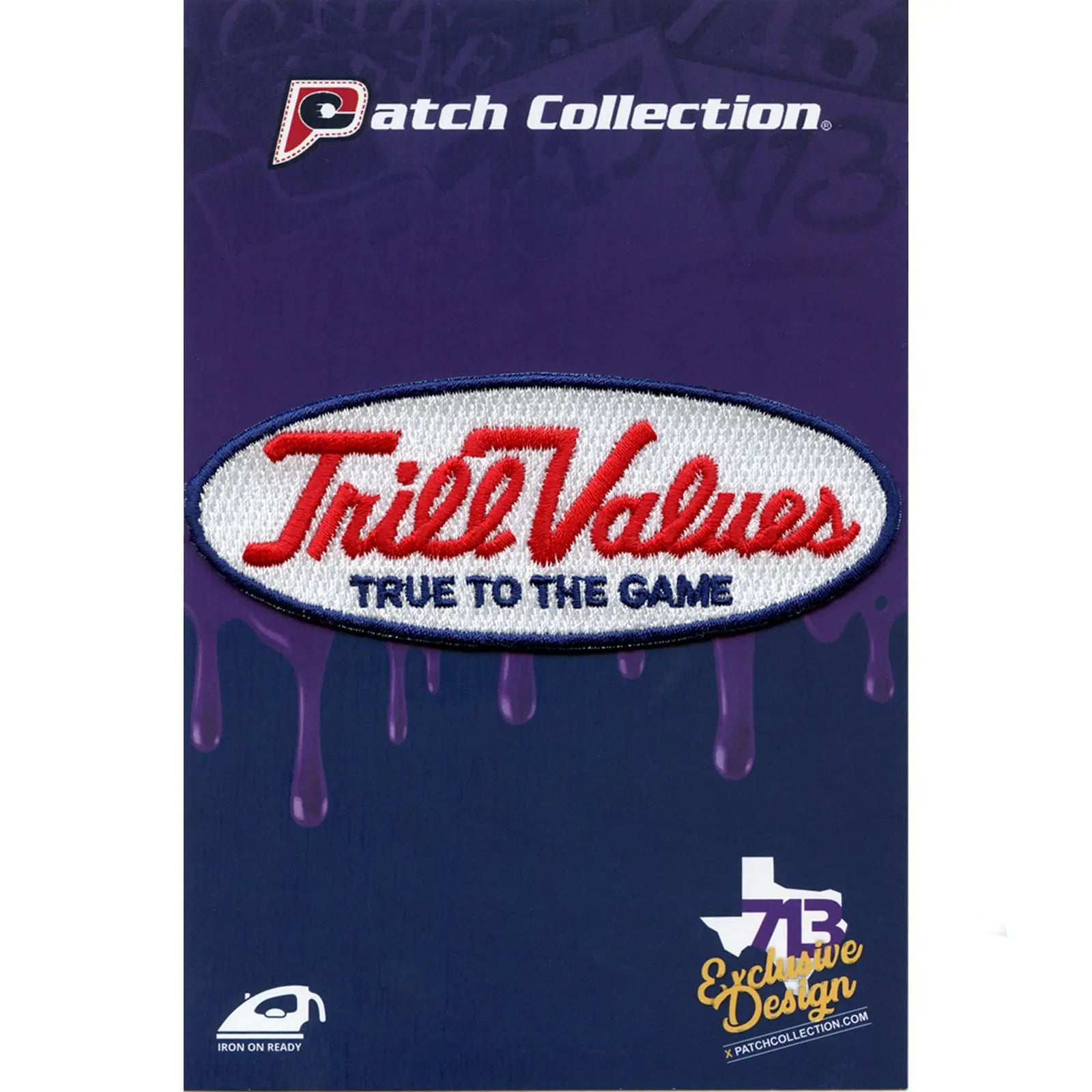 Trill Values Retro Oval Embroidered Iron On Patch