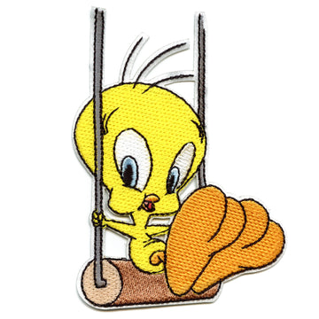 Official Tweety Bird Swinging Embroidered Iron On Patch 