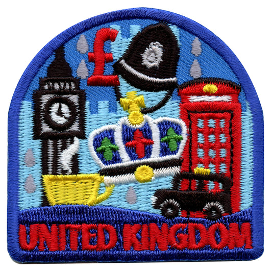 United Kingdom Travel Embroidered Iron On Patch 