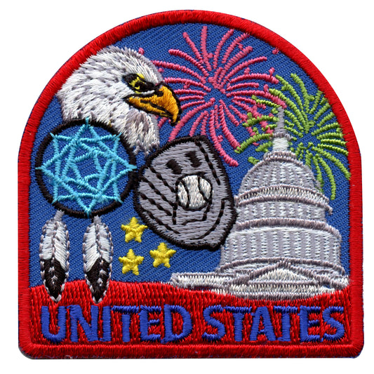 United States Travel Embroidered Iron On Patch 